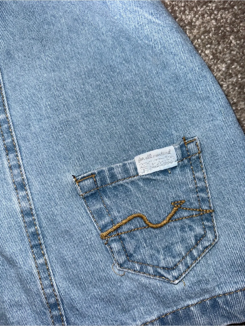 7 For All Mankind Light Blue Denim Pinafore Dress for Kids